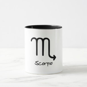 Taza Signo zodiacal de Escorpio sobre fondo blanco