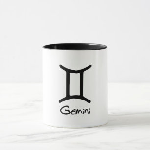 Taza Signo zodiacal de Géminis sobre fondo blanco