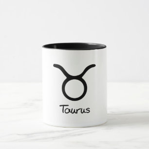 Taza Signo zodiacal de Tauro sobre fondo blanco