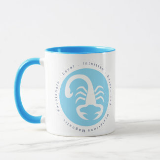Taza Signo zodiacal Escorpio Azul y Blanco