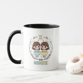 Taza Signo zodiacal Géminis Kawaii Adorable