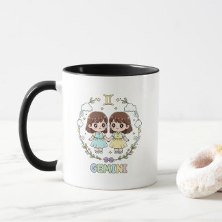 Taza Signo zodiacal Géminis Kawaii Adorable
