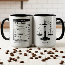 Taza Signo zodiacal Libra Datos de nutrición de astrolo