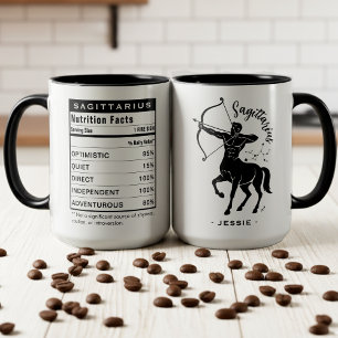 Taza Signo zodiacal Sagitario Datos de nutrición de ast