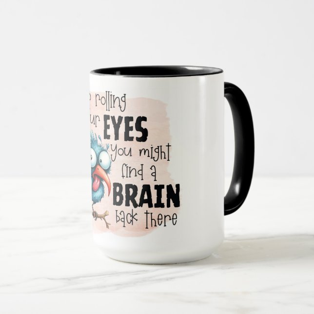 Taza Sigue rodando tus ojos con un pájaro loco (Anverso derecho)