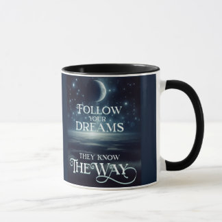 Taza Sigue tus sueños con la luna de la Tierra y las es