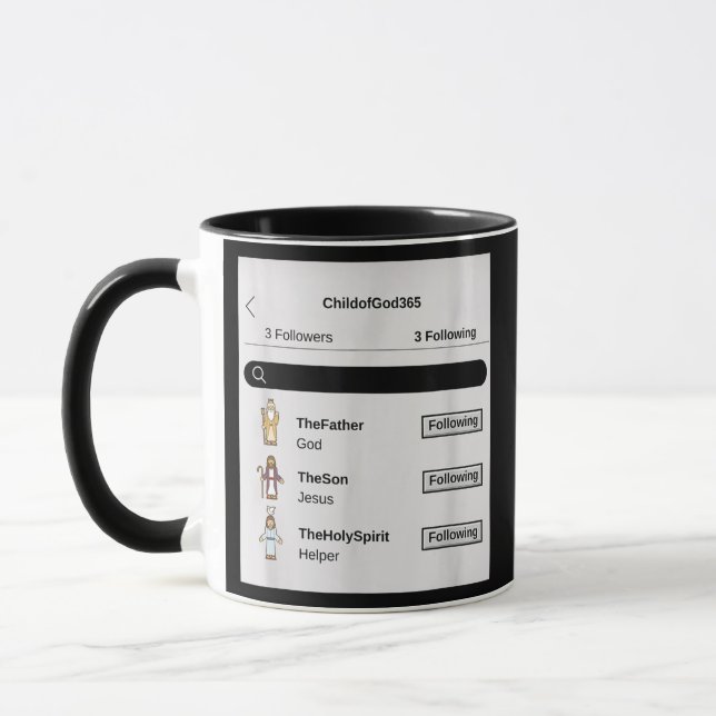 Taza Siguiendo al Hijo Padre y al Espíritu Santo  (Izquierda)