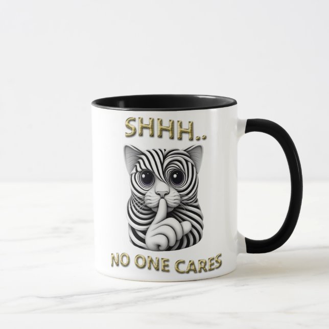 Taza Silencio caprichoso gatos a rayas cebra mordaz (Derecha)
