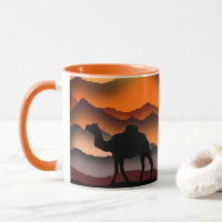 Silhouette Camels - Sunset del desierto - Pintura