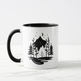 Taza Silhouette de Forest Mountains