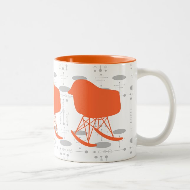 Taza Silhouette de la silla de la silla del patrón gris (Derecha)