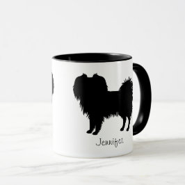Taza Silhouette de Perro Phalène Negro (U Otro Color)