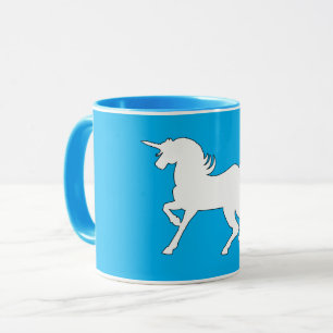 Taza Silhouette White Unicorn