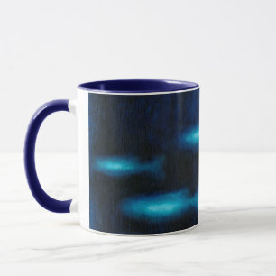 Taza Silhouettes azul de pescado traslúcido