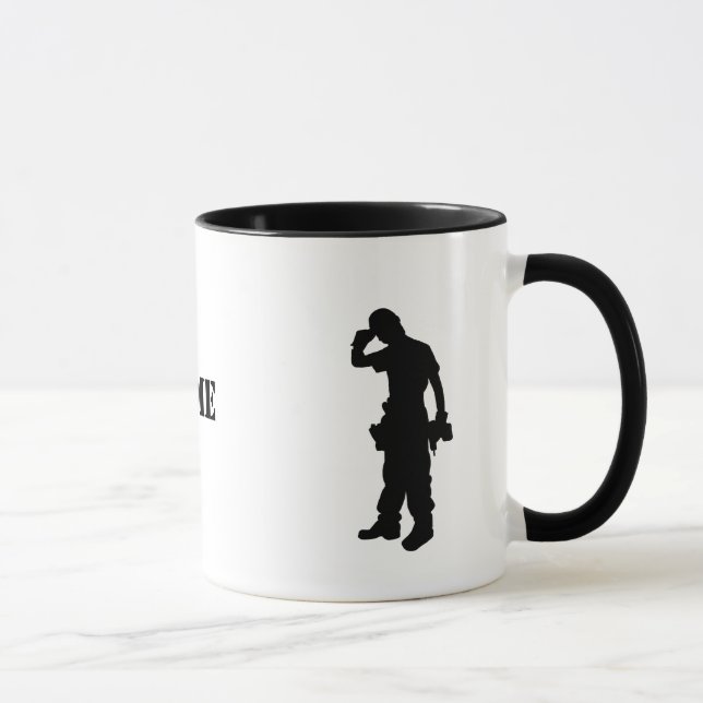 Taza Silhouettes de los trabajadores de construcción No (Derecha)
