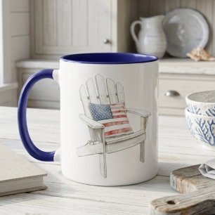 Taza Silla Adirondack Costera Americana Patriótica