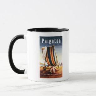 Taza Silla de playa de los ferrocarriles y poster
