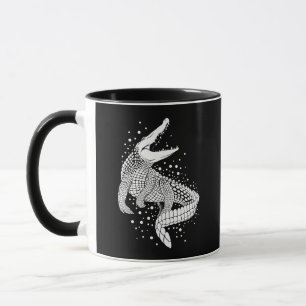 Taza Silueta blanca animal - Cocodrilo