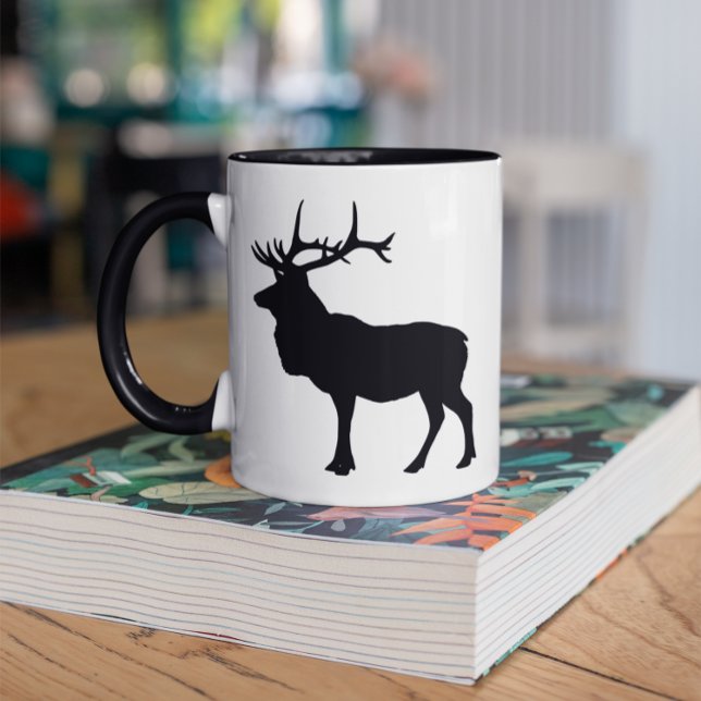Taza Silueta de alce (Add text to create your own souvenir coffee cup.)
