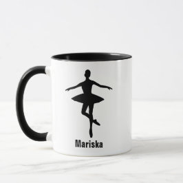 Taza Silueta de ballet pose pirouette