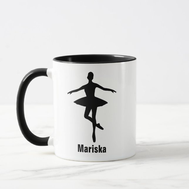 Taza Silueta de ballet pose pirouette (Izquierda)