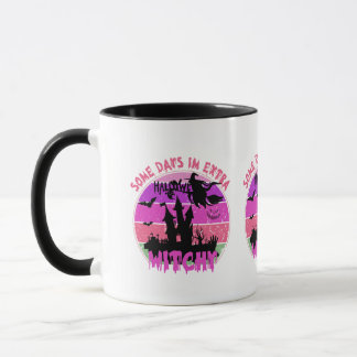 Taza Silueta de bruja castillo - Halloween puesta de so