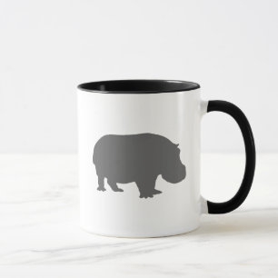 Taza Silueta de hipopótamo gris