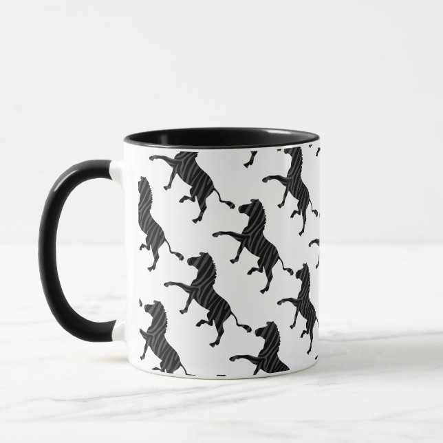 Taza Silueta de impresión en negro y gris de cebra (Izquierda)
