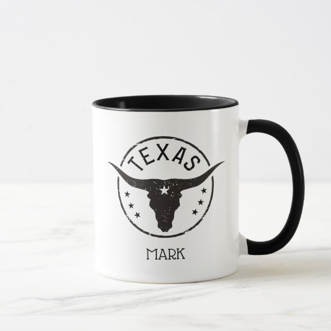 Taza Silueta de Longhorn Texas (Derecha)