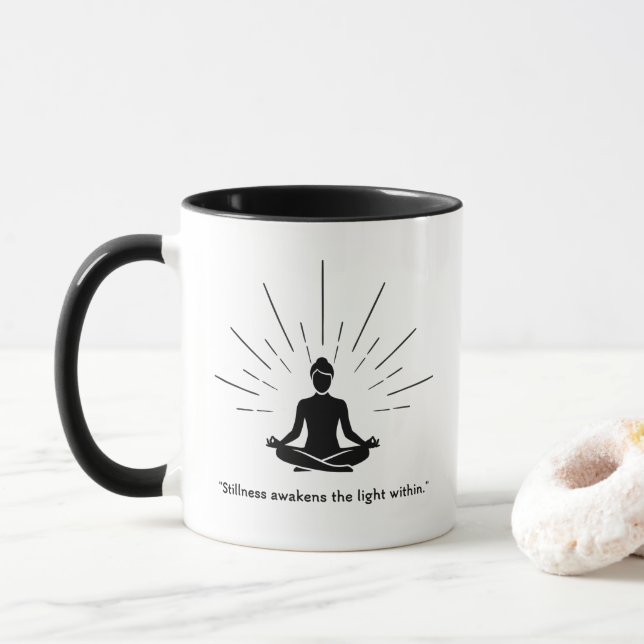 Taza Silueta de Meditación Radiante (Con donut)