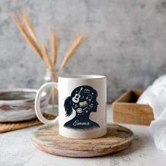Taza Silueta de Mente Creativa | Artística Personalizad