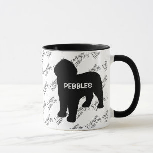 Taza Silueta de perro de agua portugués personalizado