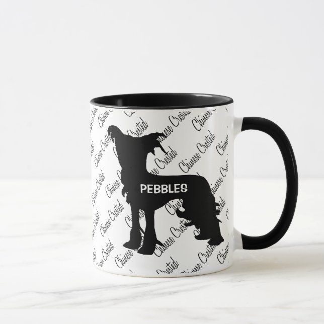 Taza Silueta de perro de crema china (Derecha)