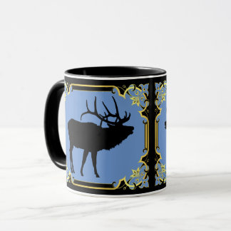 Taza Silueta de toro negro de alce 