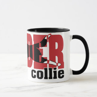 Taza Silueta del border collie, saltando