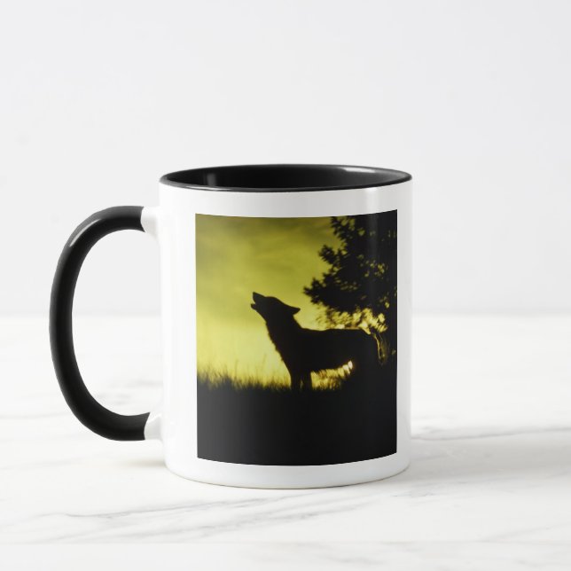 Taza Silueta del lobo que grita (Izquierda)