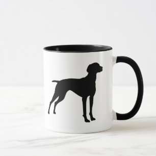Taza Silueta del perro de Vizsla (negro)