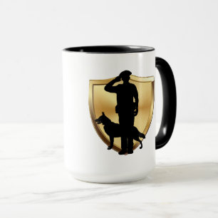 Taza Silueta del policía y cerdo de K-9