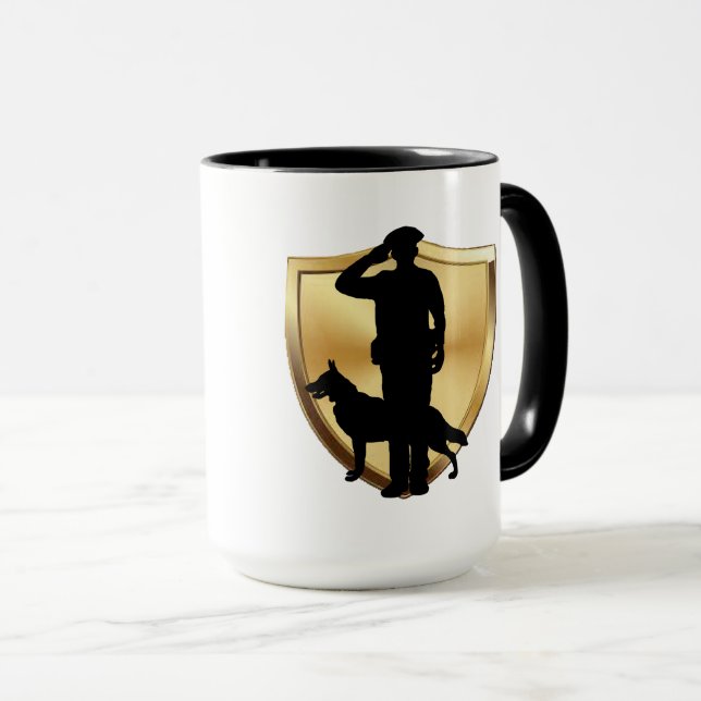 Taza Silueta del policía y cerdo de K-9 (Anverso derecho)