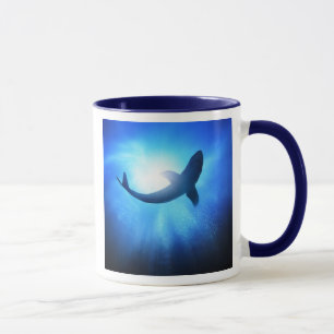 Taza Silueta del tiburón del océano profundo