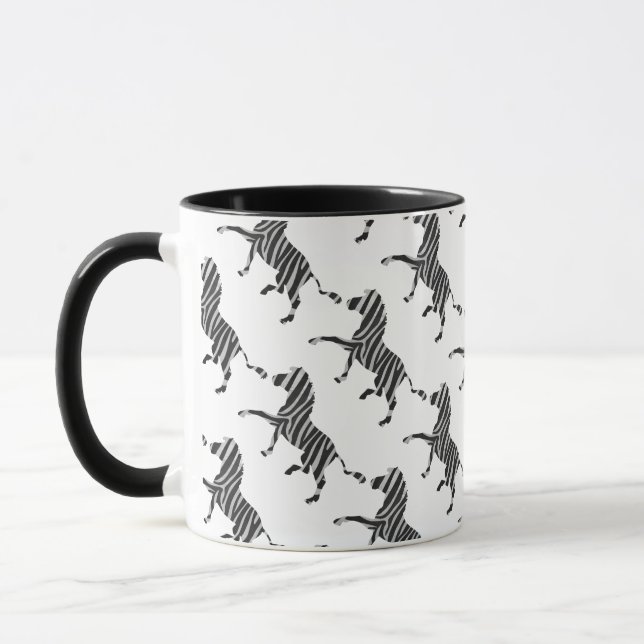 Taza Silueta gris claro y negro de cebra (Izquierda)