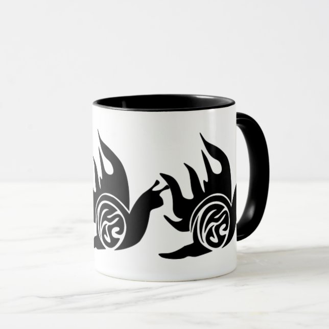 Taza Silueta negra de caracol suave - animal exótico ún (Anverso derecho)