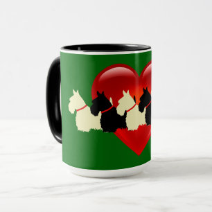 Taza silueta negra de Terrier escocés, Isla verde