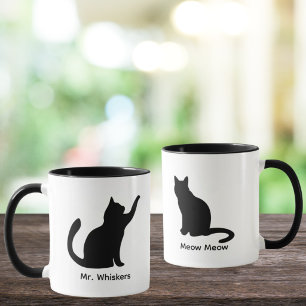 Taza Silueta personalizada Amante de los gatos