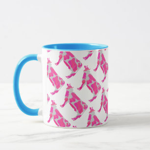 Taza Silueta rosa y blanco de vaca