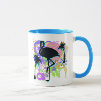 Taza Silueta rosada del flamenco