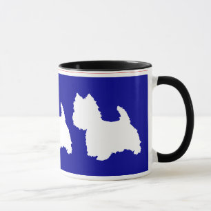 Taza Silueta Westie Roja y Azul