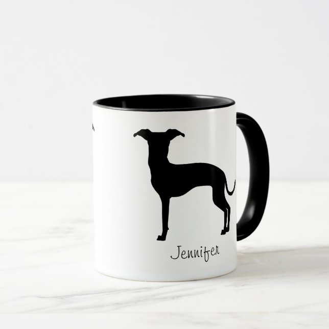 Taza Silueta y nombre de higgy negro (o cualquier otro  (Anverso derecho)