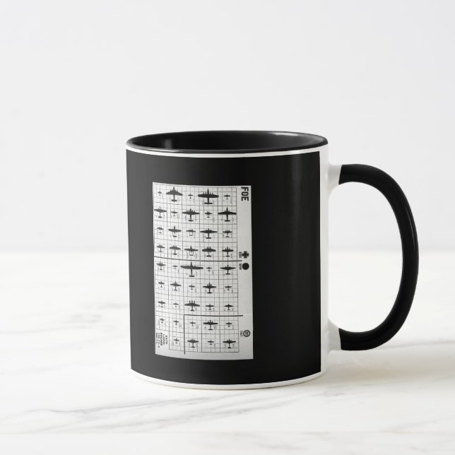 Taza Siluetas de los aviones del amigo y del enemigo (Derecha)