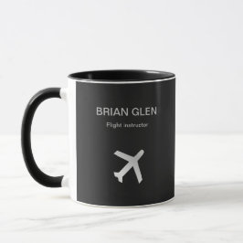 Taza Silva gris de plano de vuelo plateado